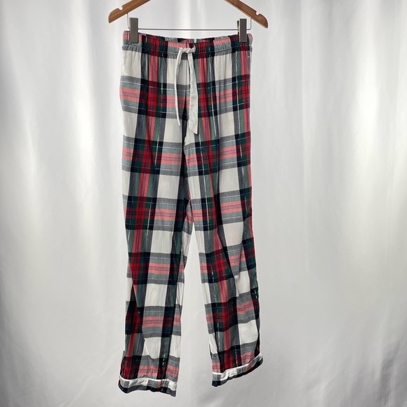 Victorias‎ Secret Plaid Straight Leg Lounge Pants in Red White Size Extra Small - Picture 1 of 4